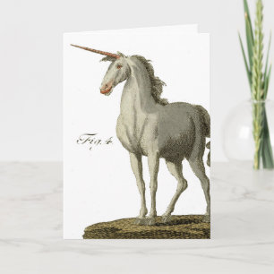 Tarjeta Unicornio vintage, cumpleaños