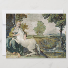 Tarjeta Unicornio y una joven mujer (por Domenichino)