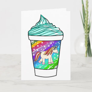 Tarjeta Unicornios, arcos y helados Cumpleaños