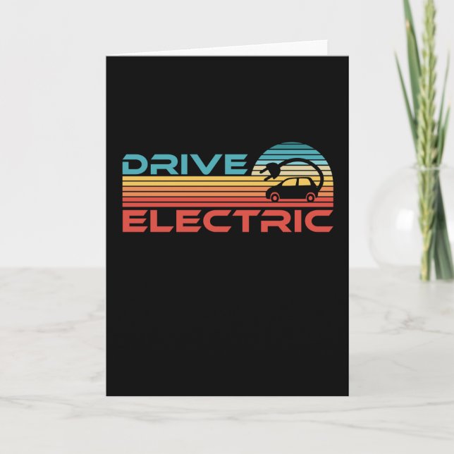 Tarjeta Unidad Vehículo Eléctrico EV Regalo de Coche Retro (Anverso)