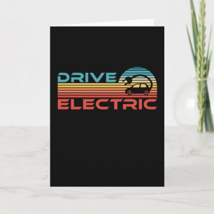 Tarjeta Unidad Vehículo Eléctrico EV Regalo de Coche Retro