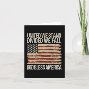 Tarjeta Unidos nos separamos caemos Dios bendiga a Estados
