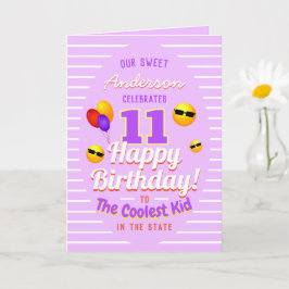 Tarjeta Uniisex Guay Kid con Emojis solares Globos Cumplea