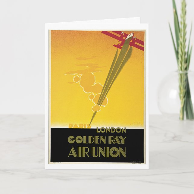 Tarjeta Unión Aérea Golden Ray (Anverso)