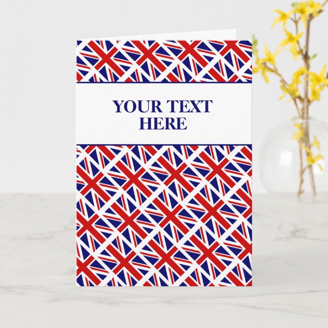 Tarjeta Unión Británica Jack bandera el saludo del orgullo (flor amarilla)