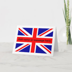 Tarjeta Union Jack Bandera inglesa Tarjeta en blan