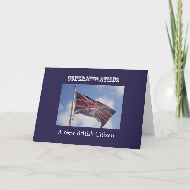 Tarjeta Union Jack felicita al nuevo ciudadano británico (Anverso)