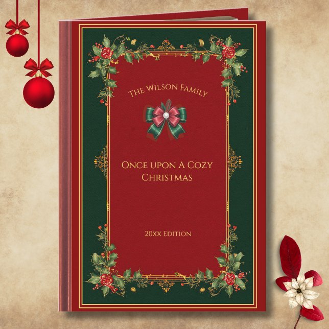 Tarjeta Unique Storybook Once Upon a Cozy Christmas Photo (Move beyond the ordinary! Share your magical Christmas wishes with a storybook card)