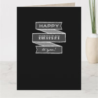 Unisex Chalk Typography Happy Birday Tattoo Card