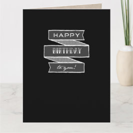 Tarjeta Unisex Chalk Typography Happy Birday Tattoo Card