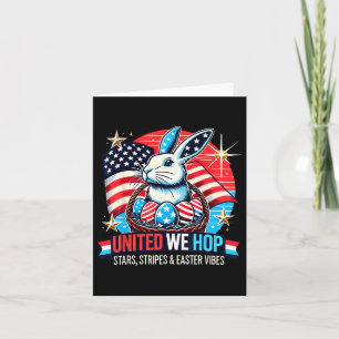 Tarjeta United We Hop - Patriotic Easter Bunny Usa Pride