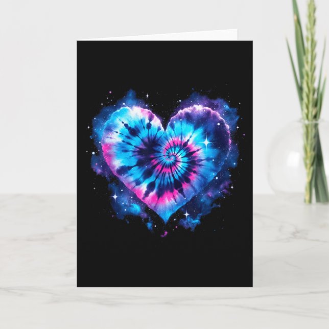 Tarjeta Universe Love Tie-dye Heart Tee - Hippie Valentine (Anverso)