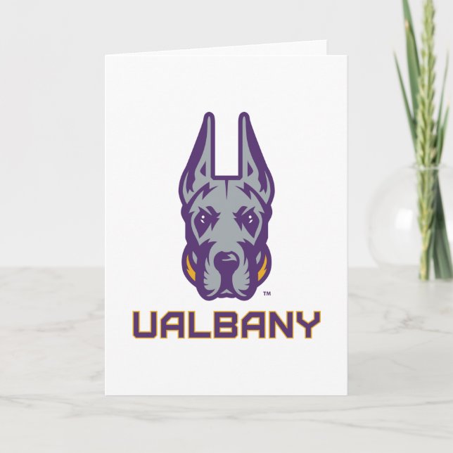 Tarjeta Universidad de Albany Great Danes (Anverso)