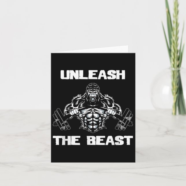 Tarjeta Unleahe Gorilla Bodybuilding Motivational Gift  (Anverso)