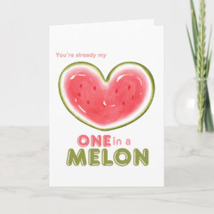 Tarjeta Uno en un Melón Día de San Valentín