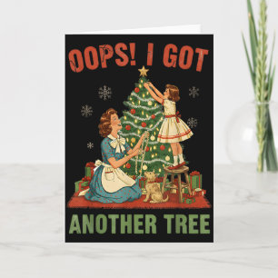Tarjeta Ups, conseguí otro árbol Navidad vacaciones vintag