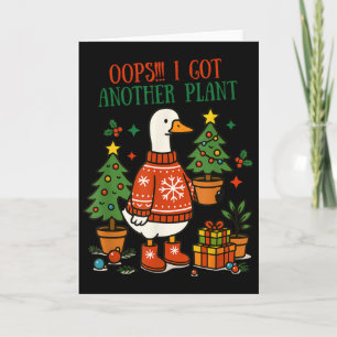 Tarjeta Ups, tengo otro ganso de planta, Navidad, lindo, a