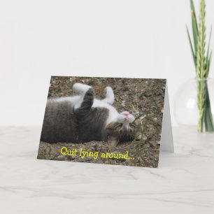 Tarjeta "Upside Down Kitty Feen Better Card"