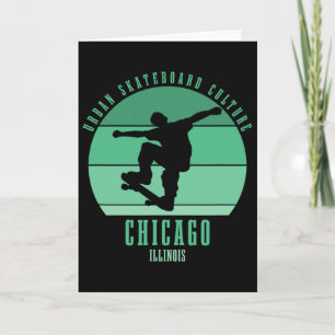 Tarjeta urna de patinador de Chicago Illinois Skateboardin