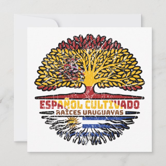 Tarjeta Uruguay Uruguay Uruguay España Bandera de raíces d (Anverso)