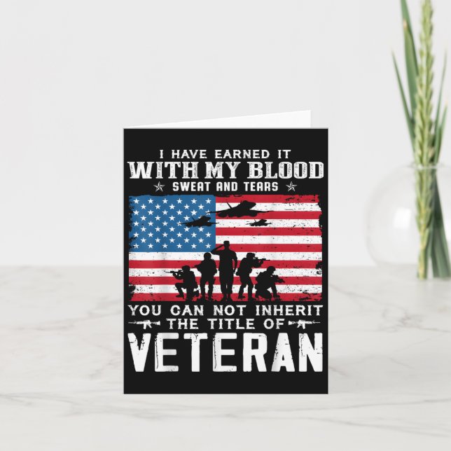 Tarjeta Us Army Veteran You Can Not Inherit The Title Of V (Anverso)