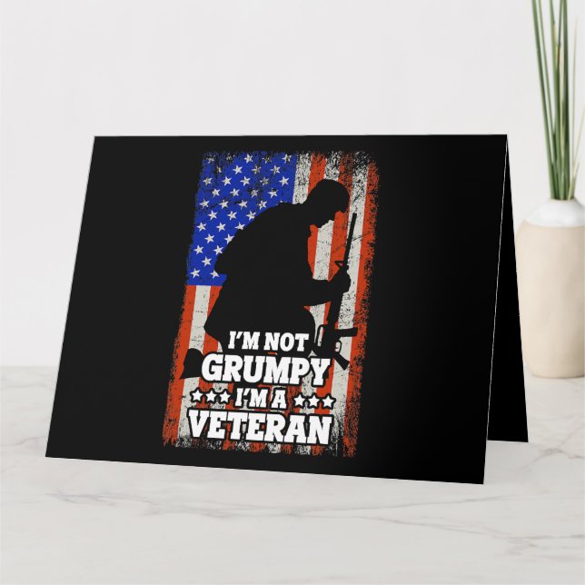 Tarjeta US Flag Im not Grumpy im a Veteran 116 (Anverso)