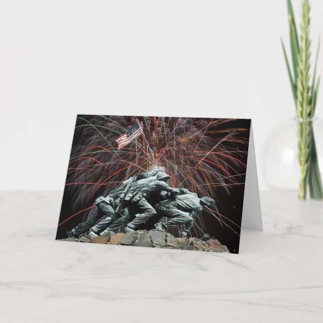 Tarjeta US Marines War Memorial Iwo Jima Fireworks (Anverso)