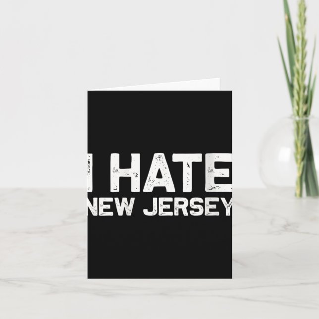 Tarjeta Us State Souvenir I Hate New Jersey V-neck  (Anverso)