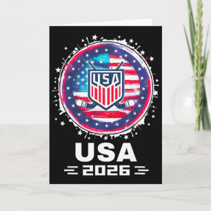 Tarjeta Usa 2026 Hockey Bandera Americana Mujeres Hombres 