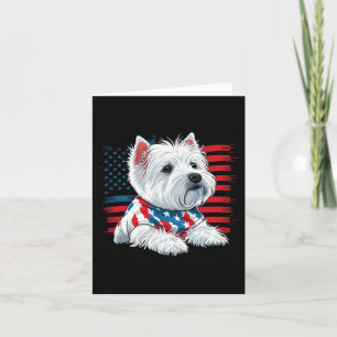 Tarjeta Usa 4 de julio West White Terrier American Westie