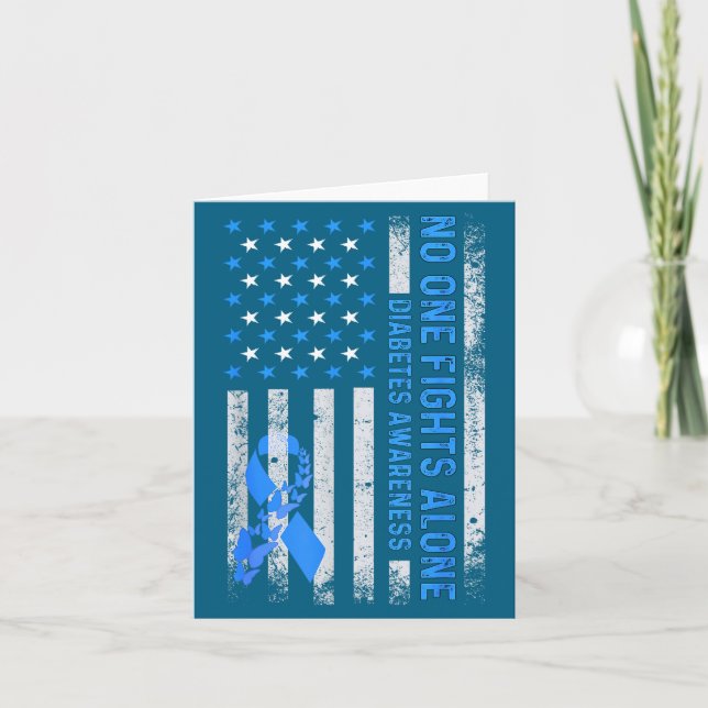 Tarjeta Usa American Flag No Fighting Alone Diabetes Aware (Anverso)