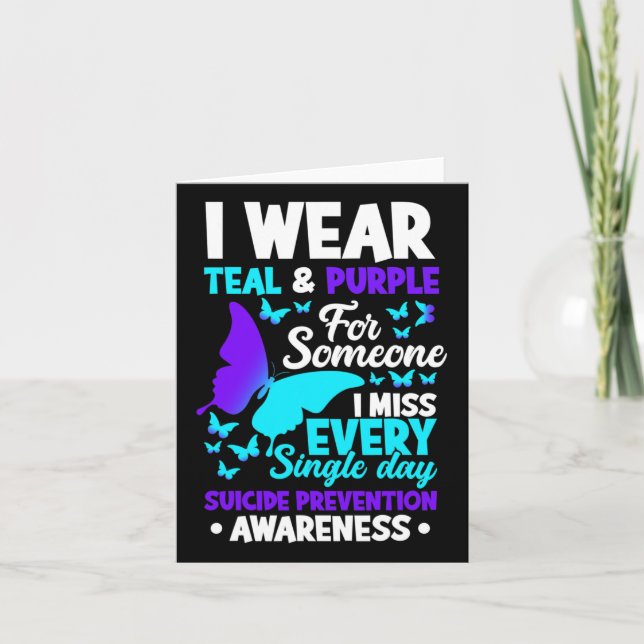 Tarjeta Usa &amp Verde azulado; Púrpura Para Alguien A Qui (Anverso)