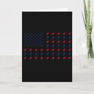Tarjeta Usa Bandera Americana Amante Flamenco 4 De Julio P