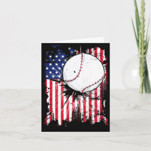 Tarjeta Usa bandera americana vintage béisbol deportes 4 d