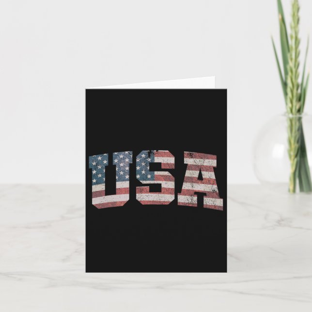 Tarjeta Usa Bandera De Ee. UU. Patriótico 4 De Julio Améri (Anverso)