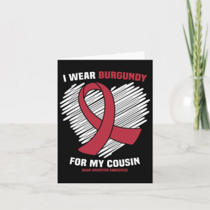 Tarjeta Usa Burgundy Por Mi Primo Conciencia De Aneurisma