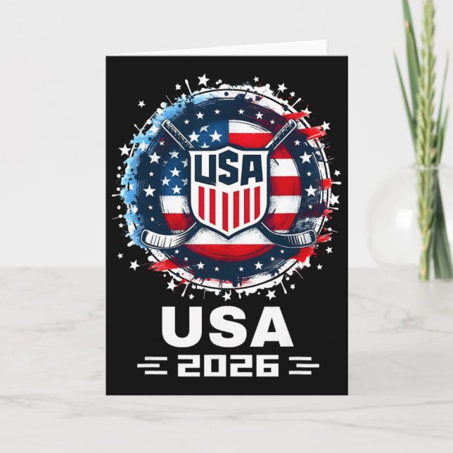 Tarjeta Usa Ice Hockey 2026 Hockey 2026 Usa 2026  (Anverso)