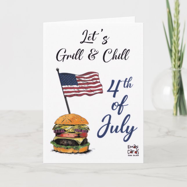 Tarjeta USA Independence Day - Chill (Anverso)