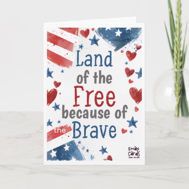 Tarjeta USA Independence Day - Freedom (Anverso)