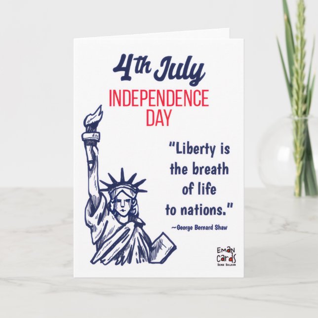 Tarjeta USA Independence Day - Liberty (Anverso)