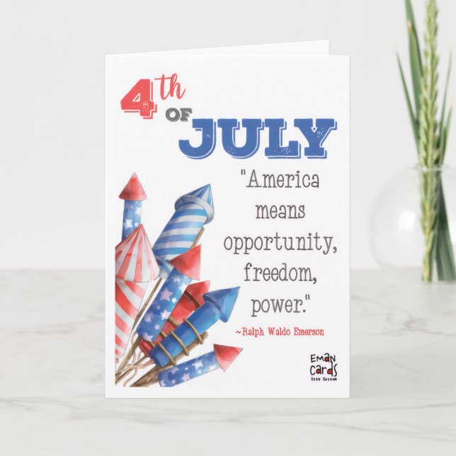Tarjeta USA Independence Day - Quote (Anverso)