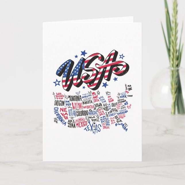 Tarjeta USA Map Estados Unidos (Anverso)