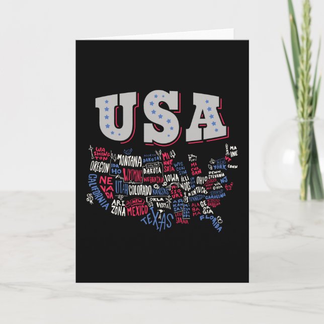 Tarjeta USA Map Estados Unidos (Anverso)