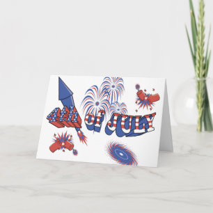 Tarjeta USA-Rocket 4 de julio