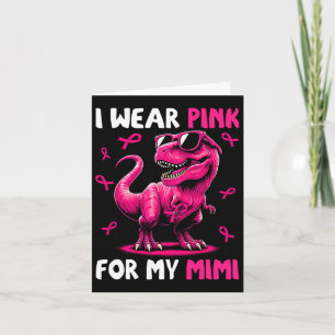 Tarjeta Usa Rosa Para Mi Cáncer De Mama De Dinosaurio Mimi