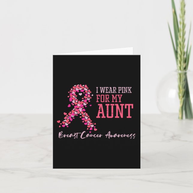 Tarjeta Usa Rosa Para Mi Tía Cáncer De Mama (Anverso)