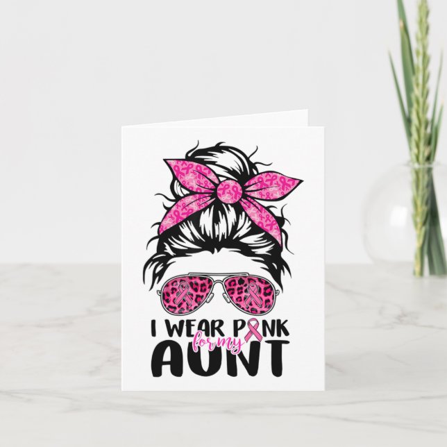 Tarjeta Usa Rosa Para Mi Tía Y Desordenada Contra El Cánce (Anverso)
