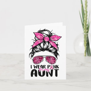 Tarjeta Usa Rosa Para Mi Tía Y Desordenada Contra El Cánce