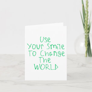Tarjeta Usa Tu Sonrisa Para Cambiar El Pegatina Mundial