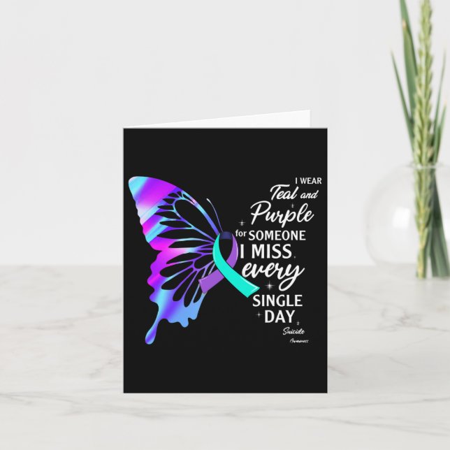 Tarjeta Usa Verde Azul y Púrpura para la Prevención del Su (Anverso)